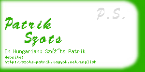 patrik szots business card